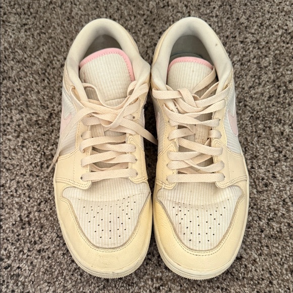 Jordan Shoes - Jordan Cream and Pink Sneakers